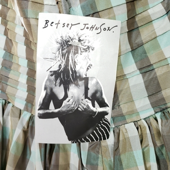 Betsey johnson evenings silk strapless fit and  flare dress has tag size 6 - Picture 8 of 13